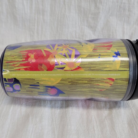 Starbucks 2008 Easter Tumbler & Lid 12 oz Travel Cup Mug Bunny Chick Eggs Spring - Picture 8 of 9